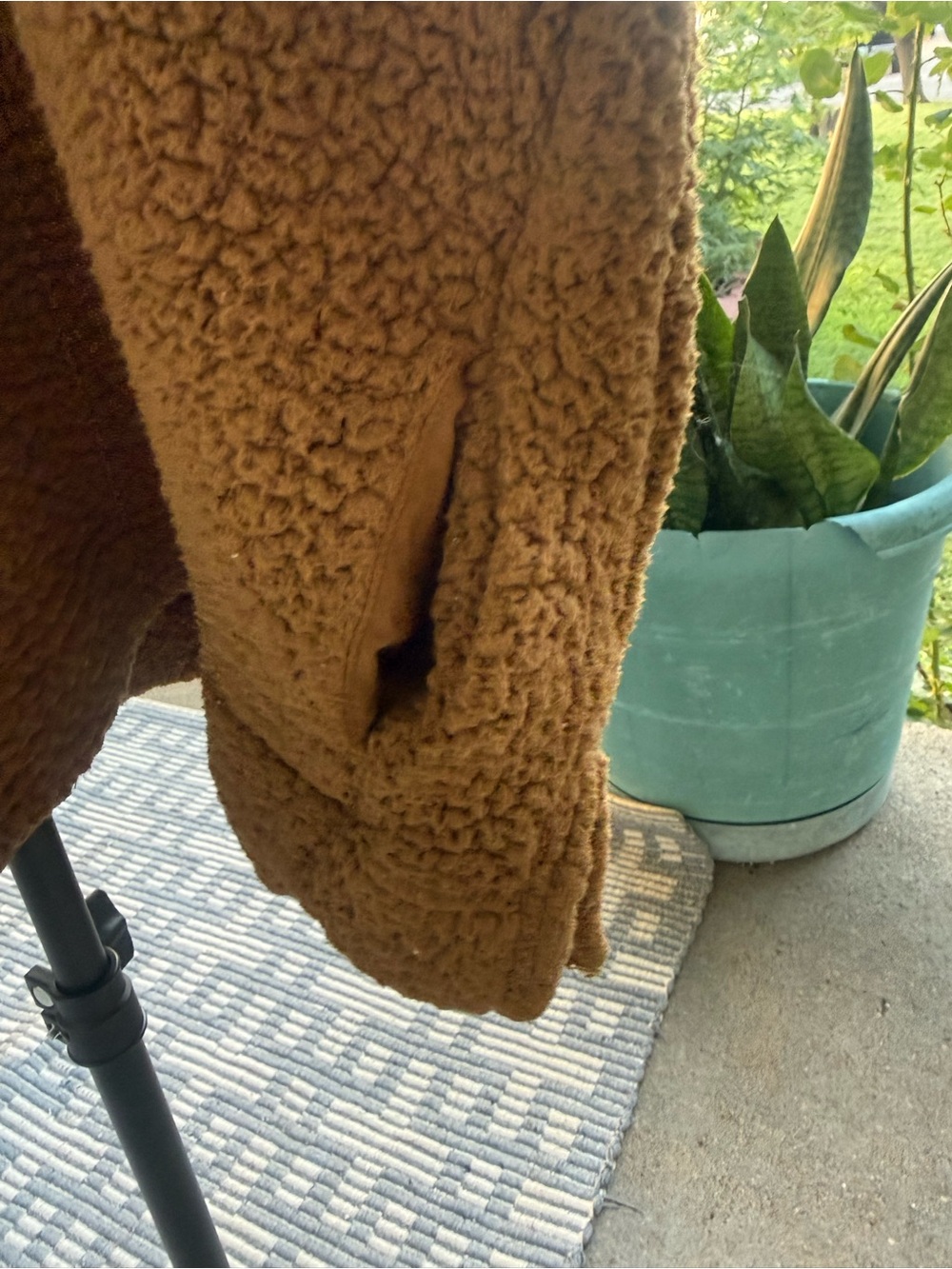 Aerie Camel Brown Fleece Sherpa Quarter-Zip Turtleneck Pullover Size XS - Picture 6 of 16